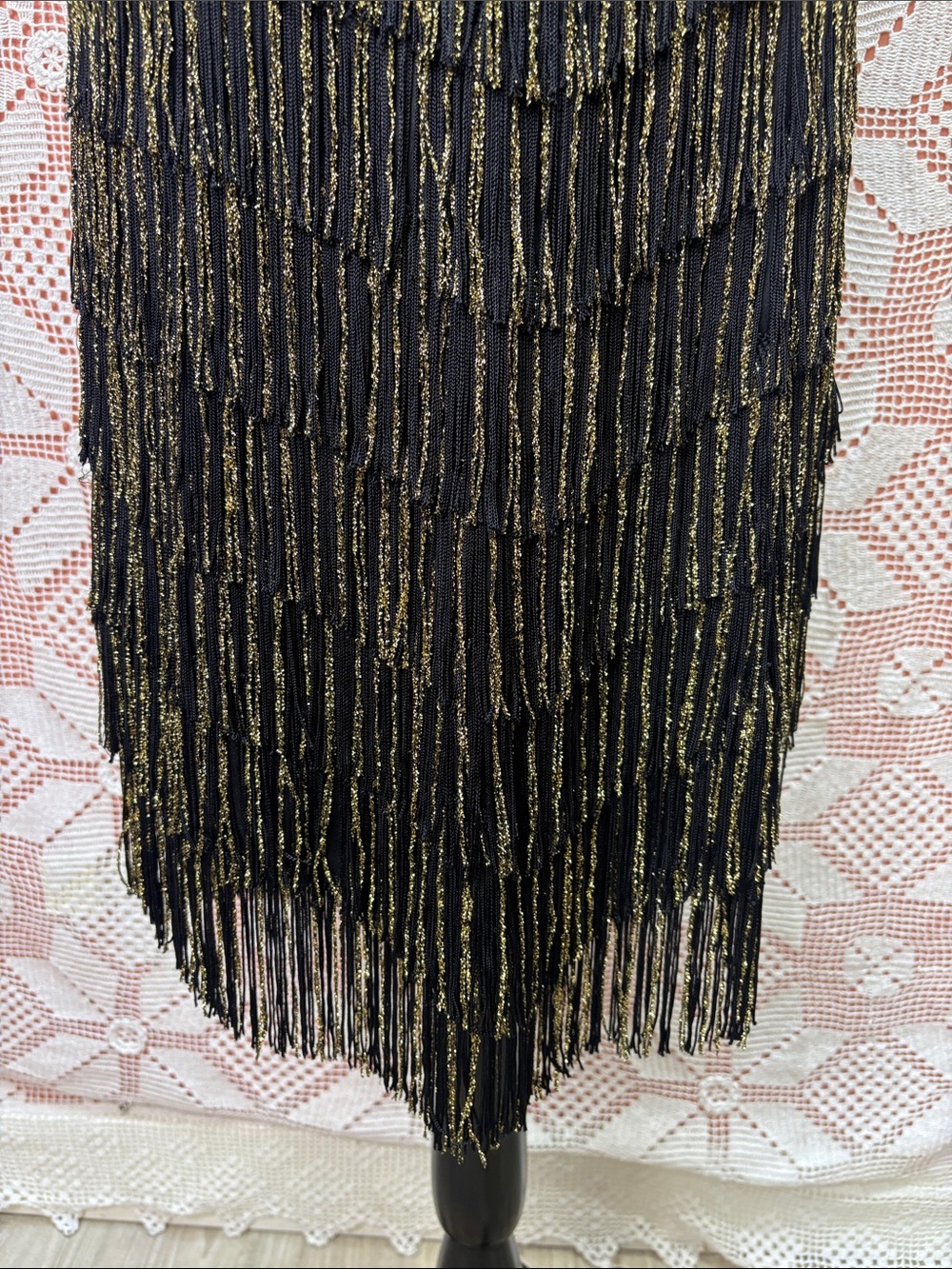 Vintage Collections by JS Black & Gold Fringe Dress - Picture 6 of 12